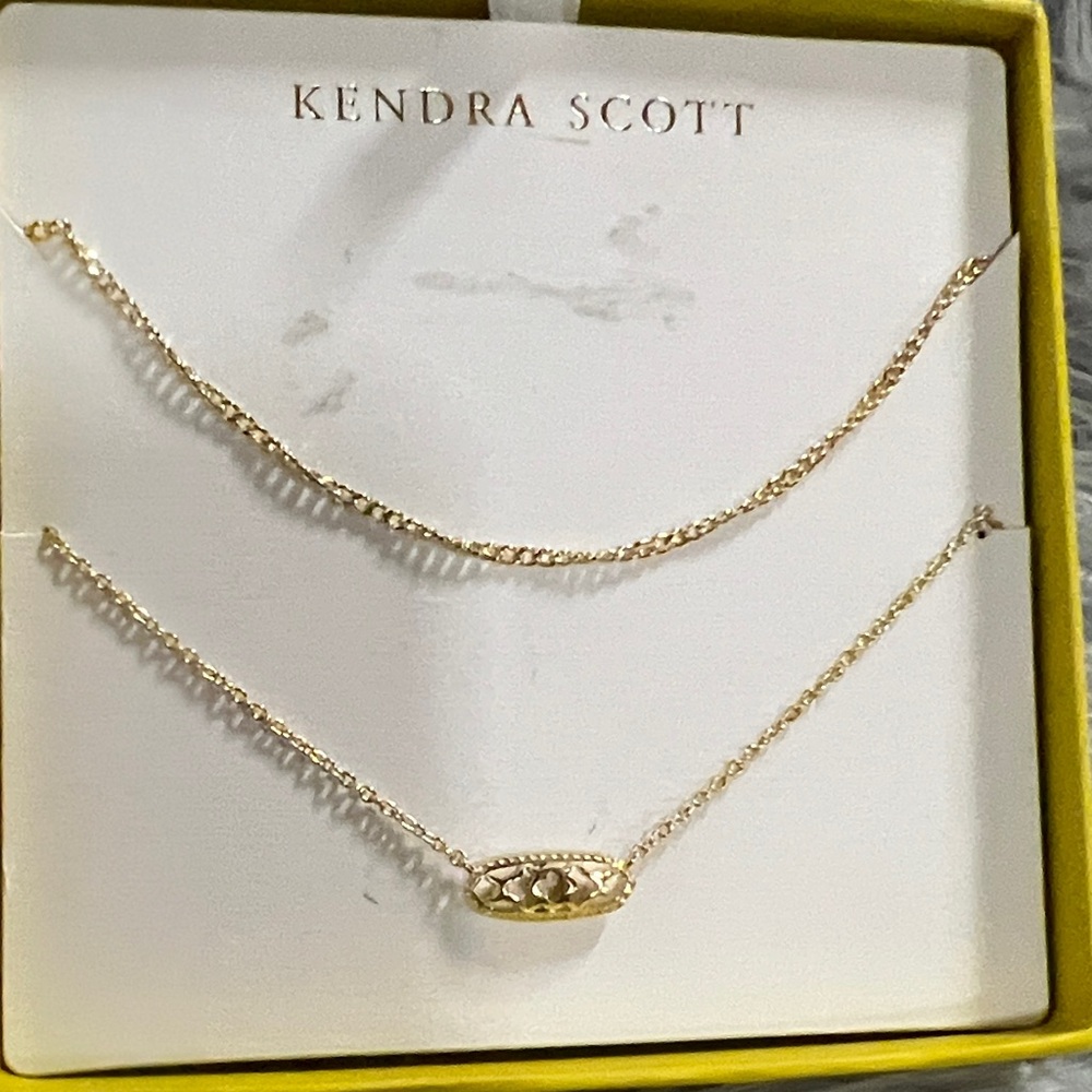 Kendra Scott Gold Double Layer Filigree Pendant Necklace